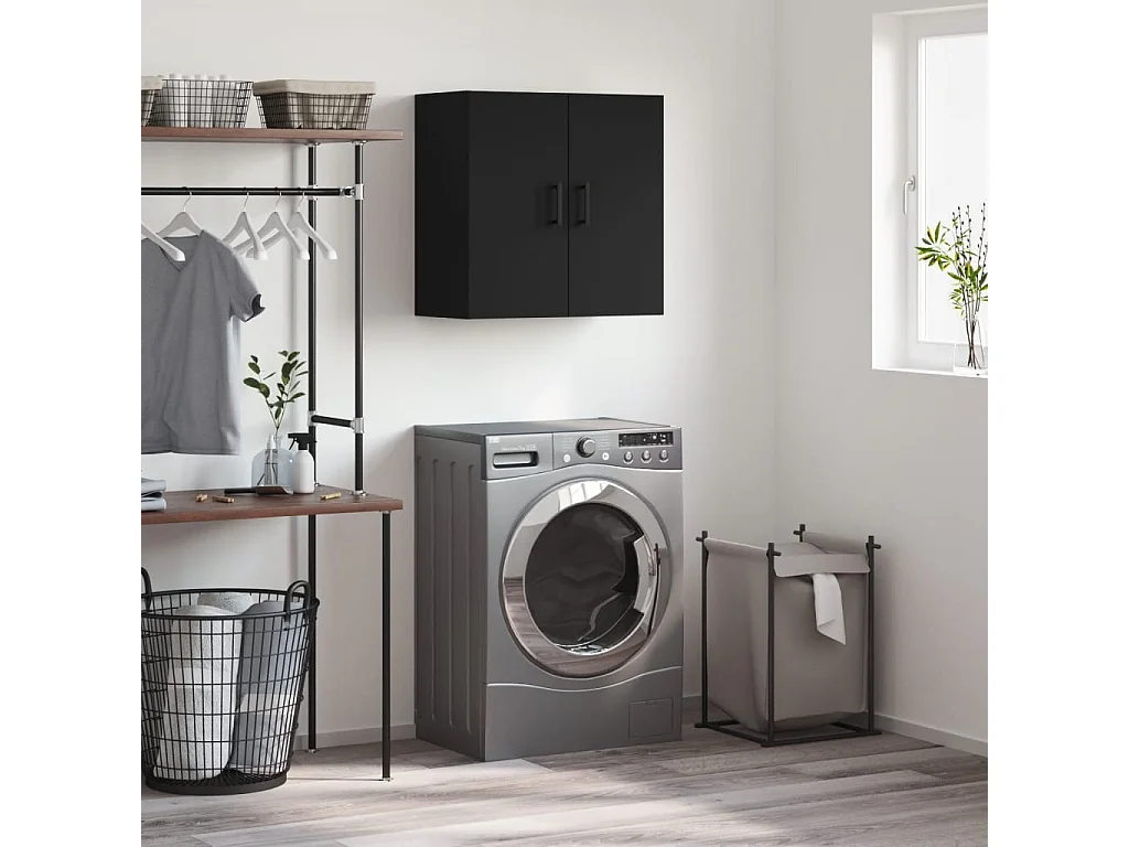 Armoire murale noir 60x31x60 cm bois d'ingénierie FR50729