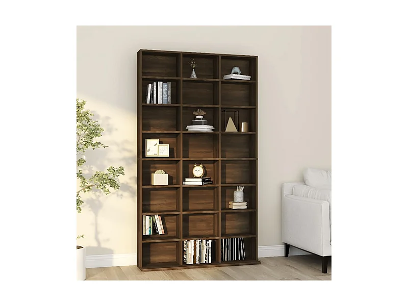 Armário p/ CD 102x23x177,5cm derivado madeira carvalho castanho PT186153