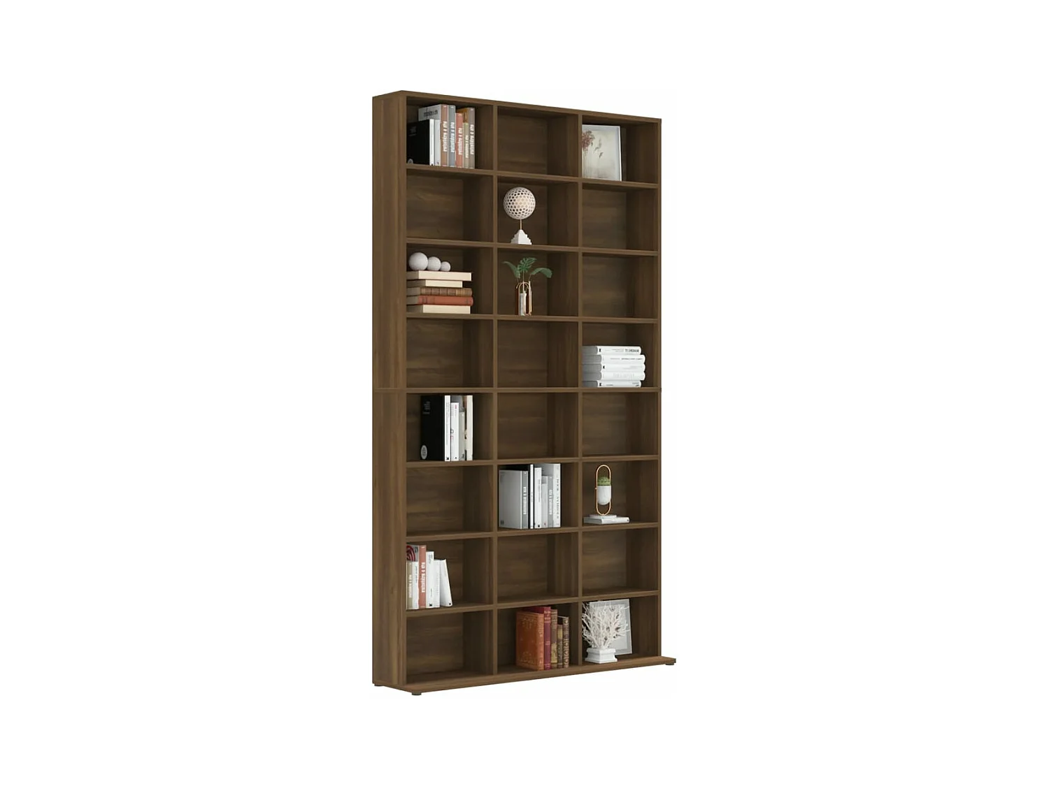 Cd-kast 102x23x177,5 cm bewerkt hout bruin eikenkleur BE717013