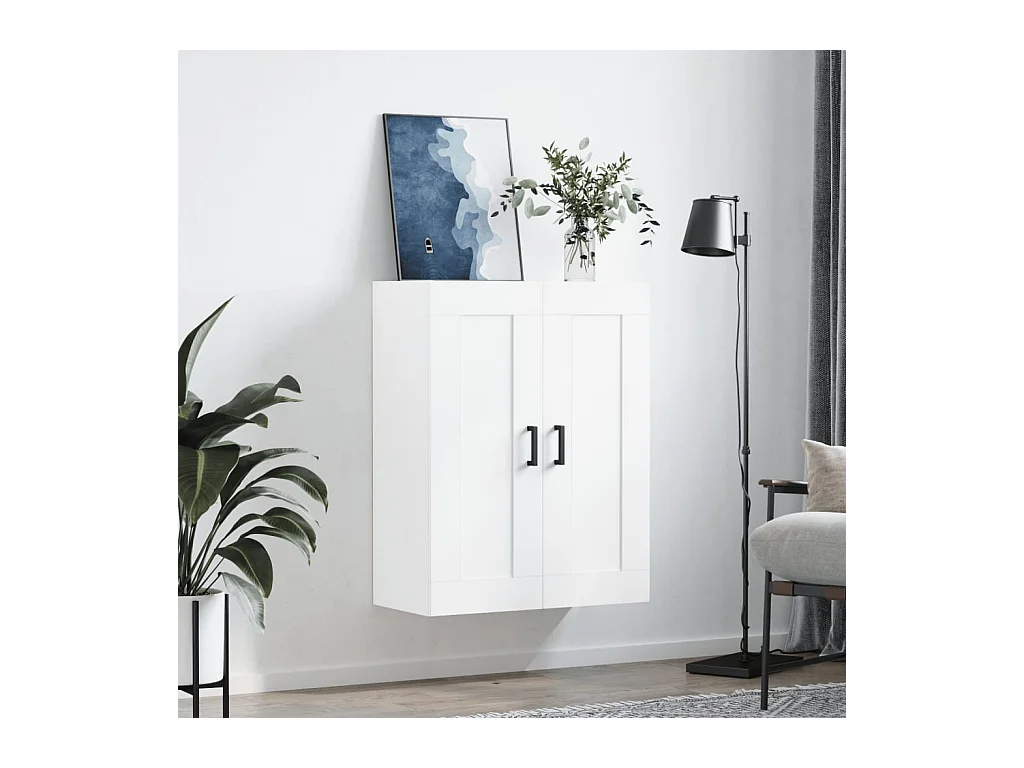 Armoire murale blanc 69,5x34x90 cm bois d'ingénierie FR67009