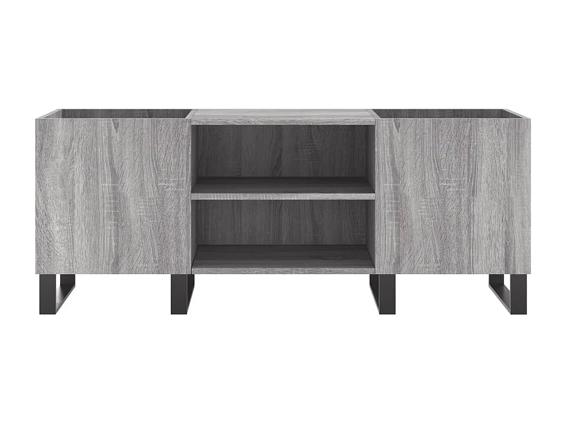 Platenkast 121x38x48 cm bewerkt hout grijs sonoma eikenkleurig BE553962