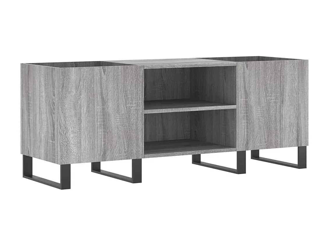 Platenkast 121x38x48 cm bewerkt hout grijs sonoma eikenkleurig BE553962