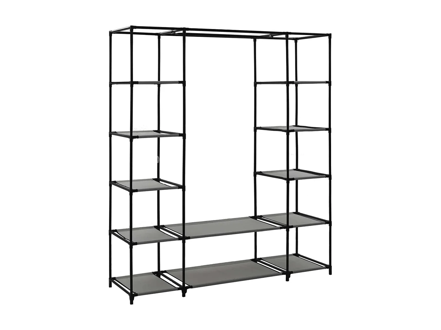 Armoire avec compartiments et tiges Gris 150x45x176 cm Tissu FR21719