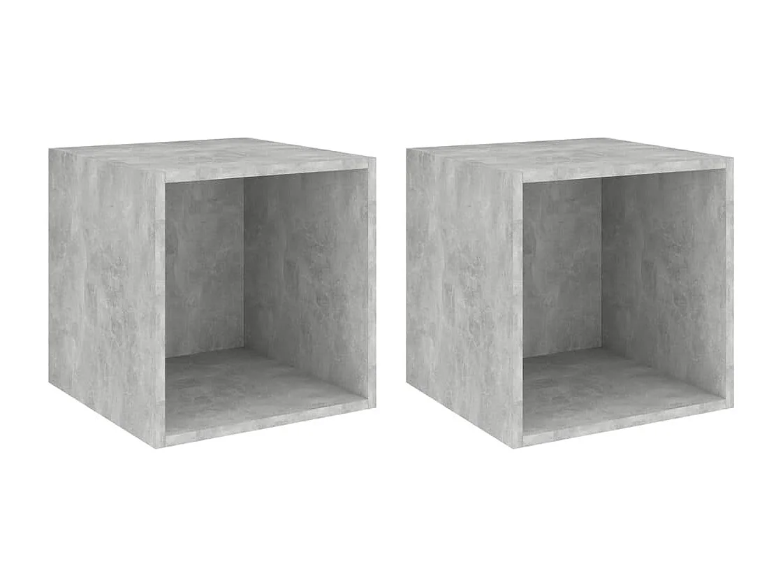 Armários de parede 2 pcs derivados de madeira cinzento cimento PT968611