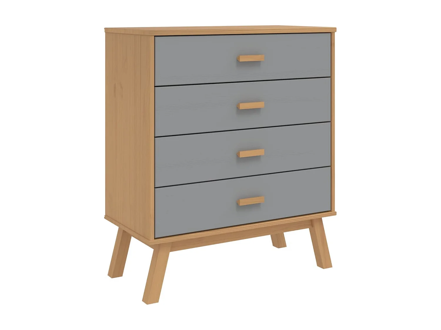 Armoire à tiroirs OLDEN gris et marron bois de pin solide FR27217
