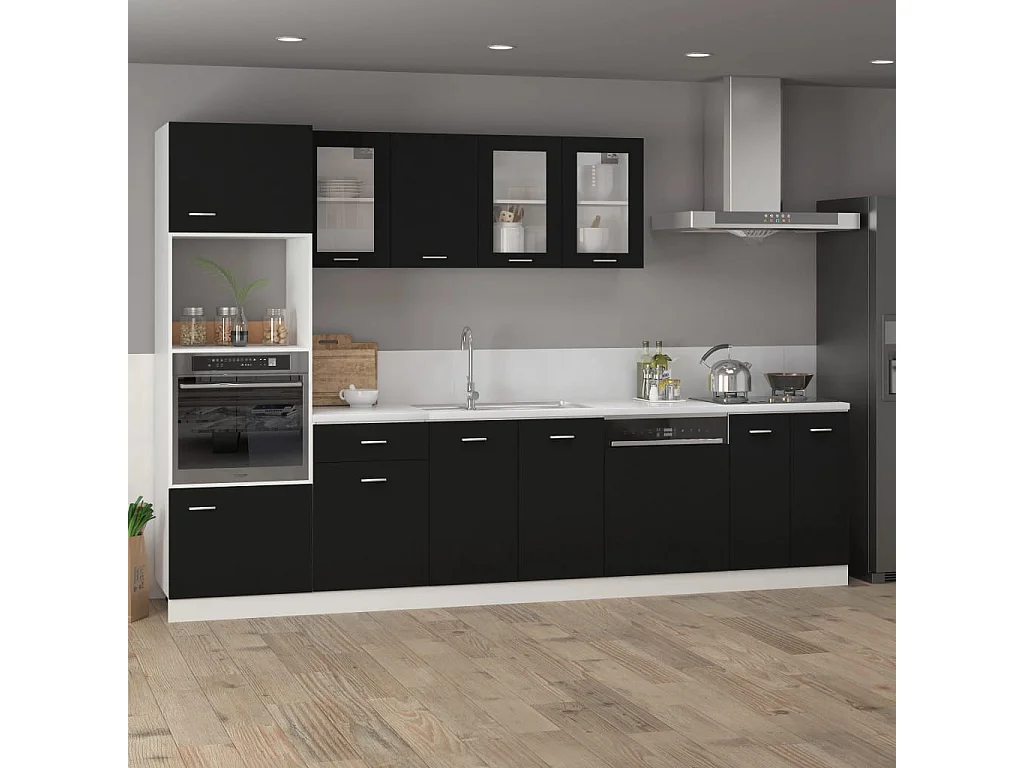 Armoire de plancher à tiroir Noir 40x46x81,5 cm Bois ingénierie FR78614