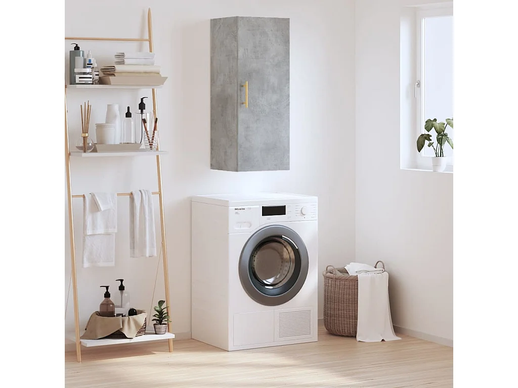 Armoire murale gris béton 34,5x34x90 cm FR57776