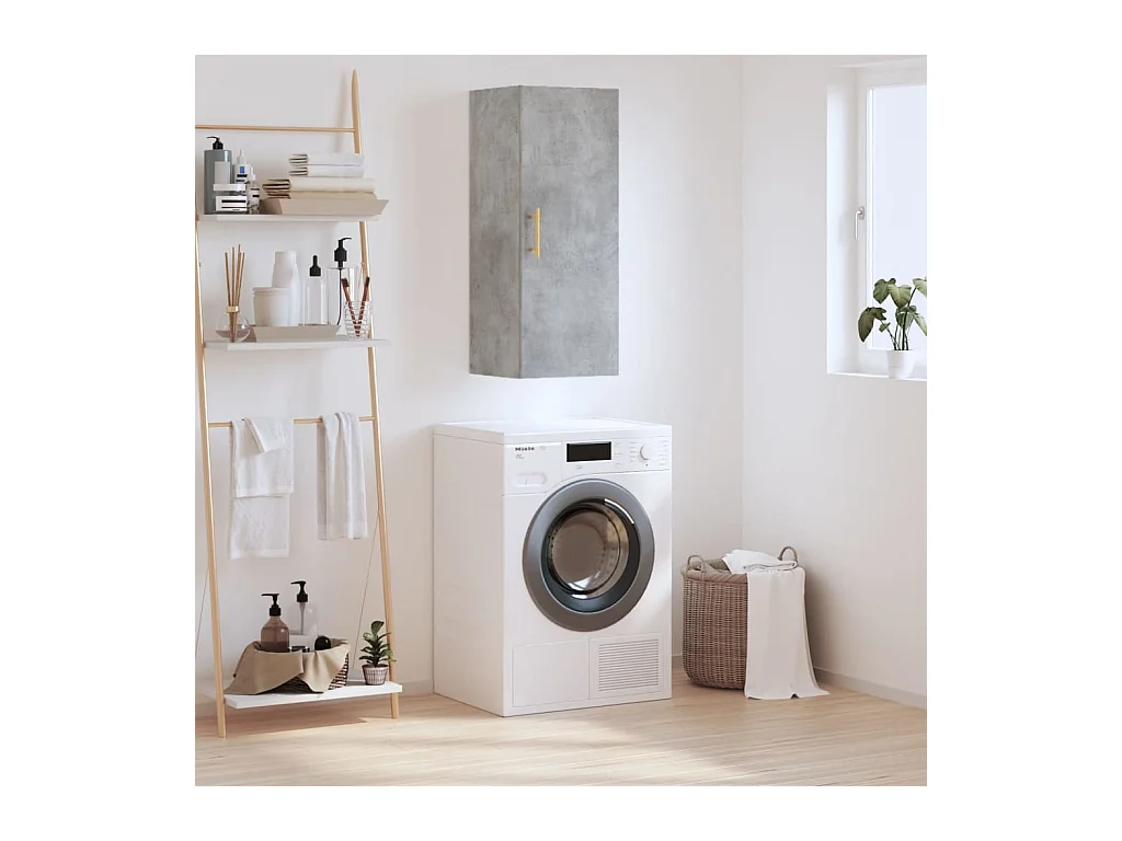 Armoire murale gris béton 34,5x34x90 cm FR57776