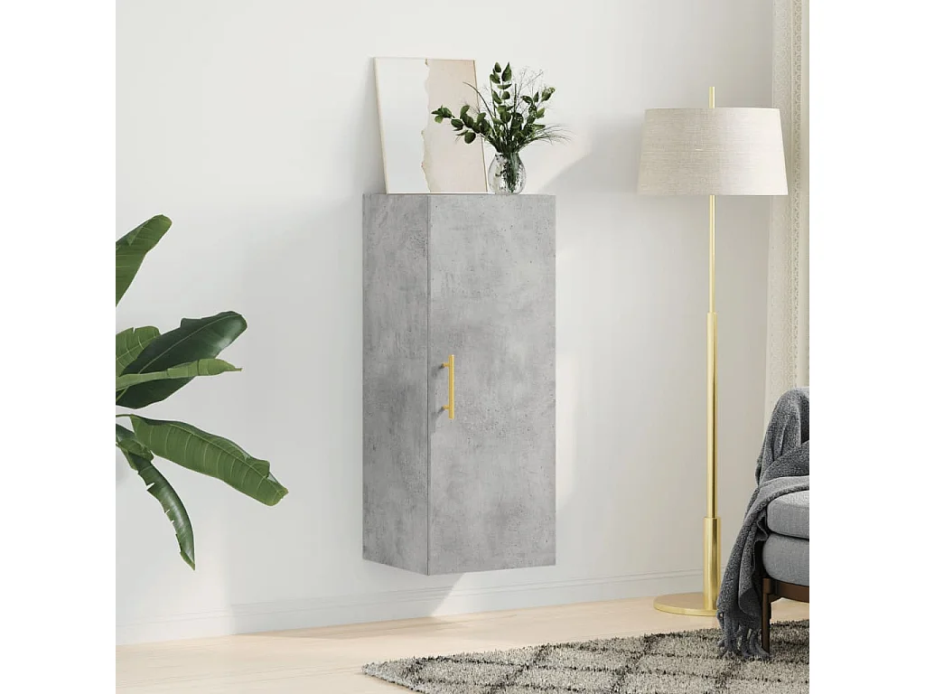 Armario de pared gris hormigón 34,5x34x90 cm ES554671