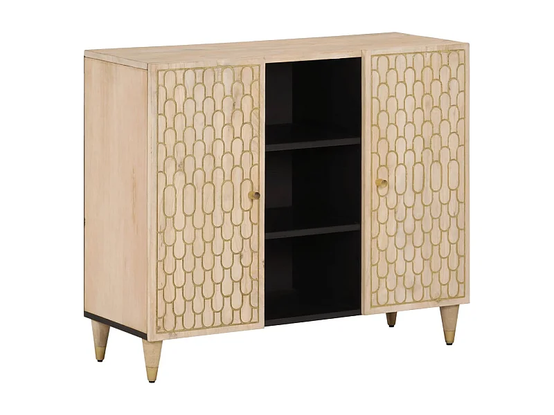 Armario auxiliar madera maciza de mango 90x33x75 cm ES160360