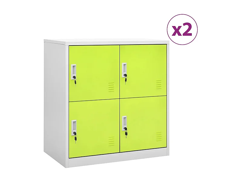 Cacifos 2 pcs 90x45x92,5 cm aço cinzento-claro e verde PT843573