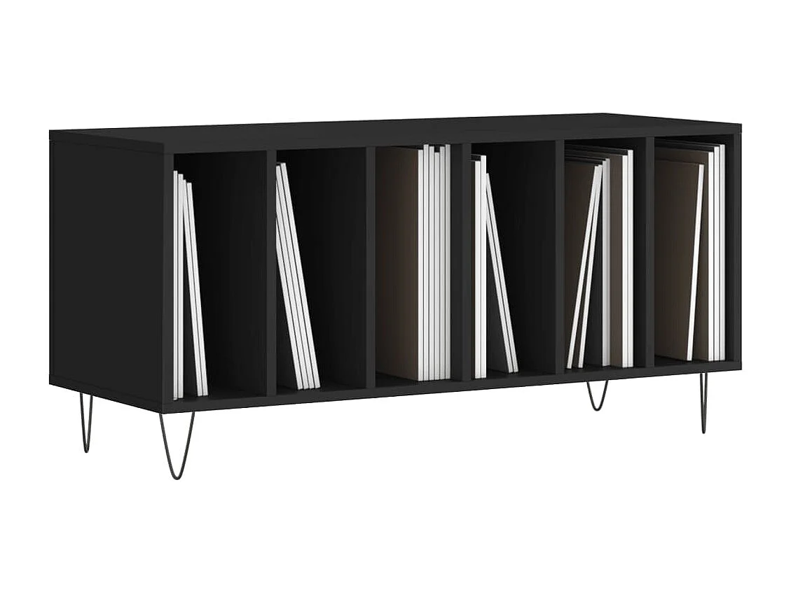 Armoire à disques noir 100x38x48 cm bois d'ingénierie FR24171