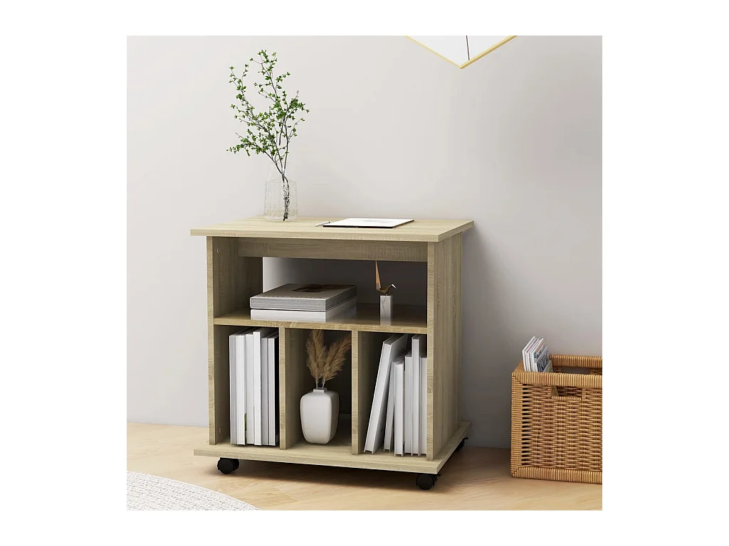 Armoire à roulettes Chêne sonoma 60x45x60 cm Aggloméré FR17055