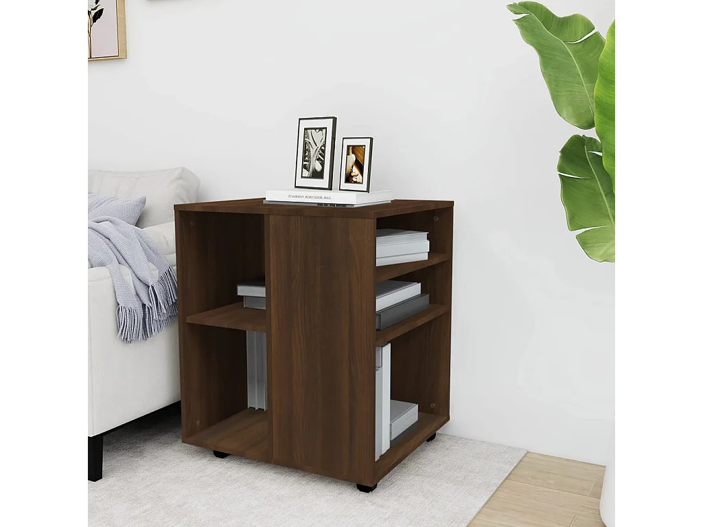 Armoire roulante Chêne marron 60x53x72 cm Bois d'ingénierie FR73726