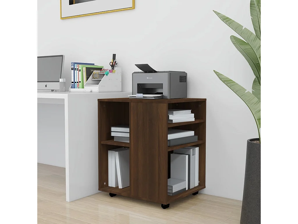 Armoire roulante Chêne marron 60x53x72 cm Bois d'ingénierie FR73726