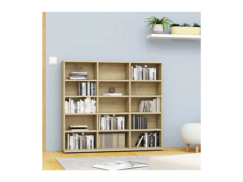 Cd-kast 102x23x89,5 cm bewerkt hout sonoma eikenkleurig BE949263