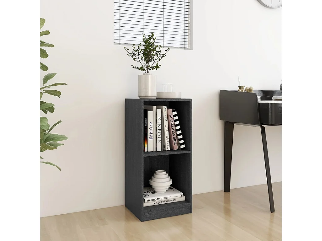 Armário de apoio 35,5x33,5x76 cm pinho maciço cinzento PT738959