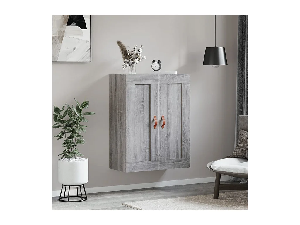 Armario de pared madera ingeniería gris Sonoma 69,5x34x90 cm ES470399