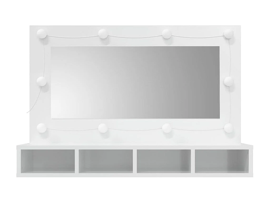 Armoire à miroir avec LED Blanc brillant 90x31,5x62 cm FR82283