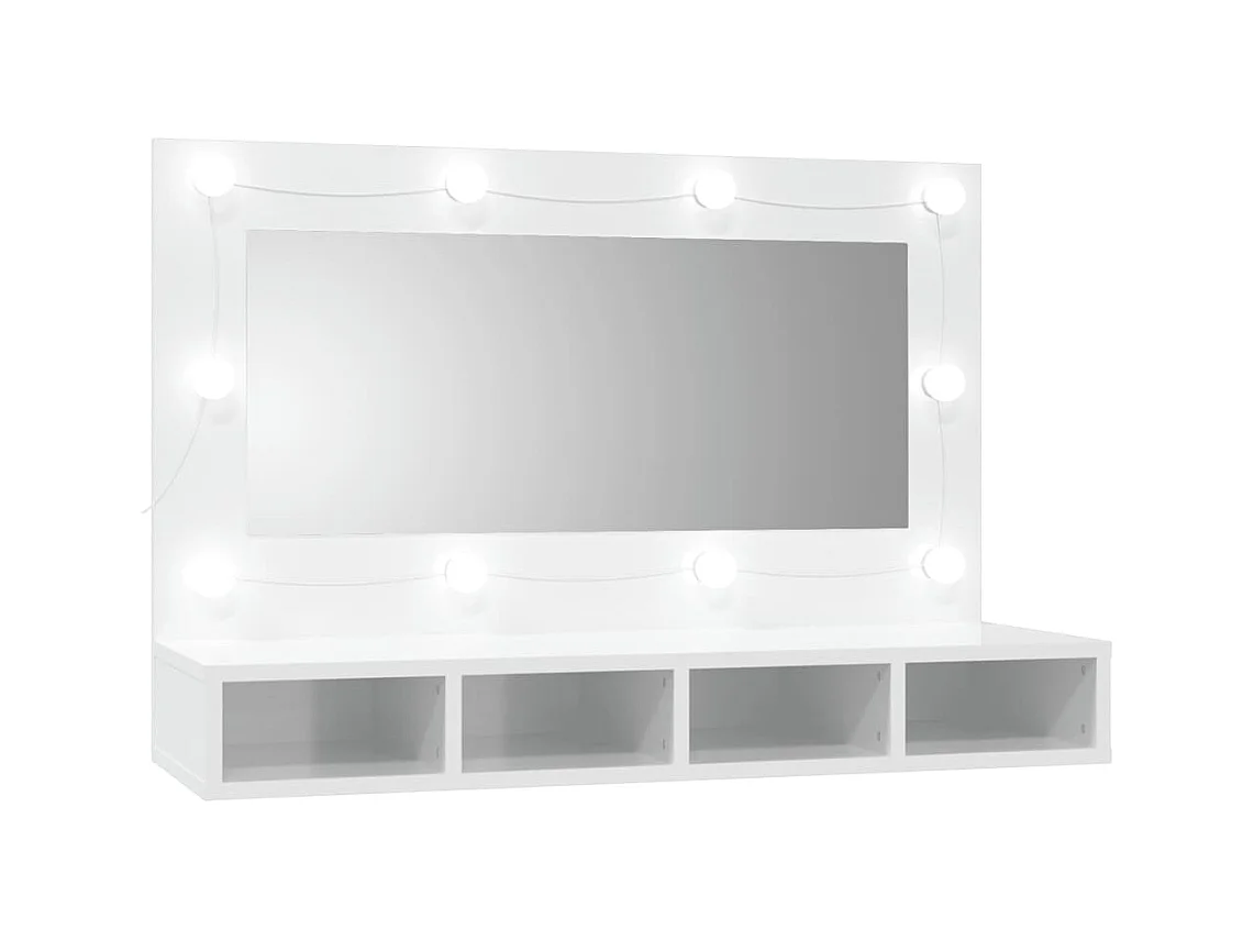 Spiegelkast met LED-verlichting 90x31,5x62 cm hoogglans wit BE535214
