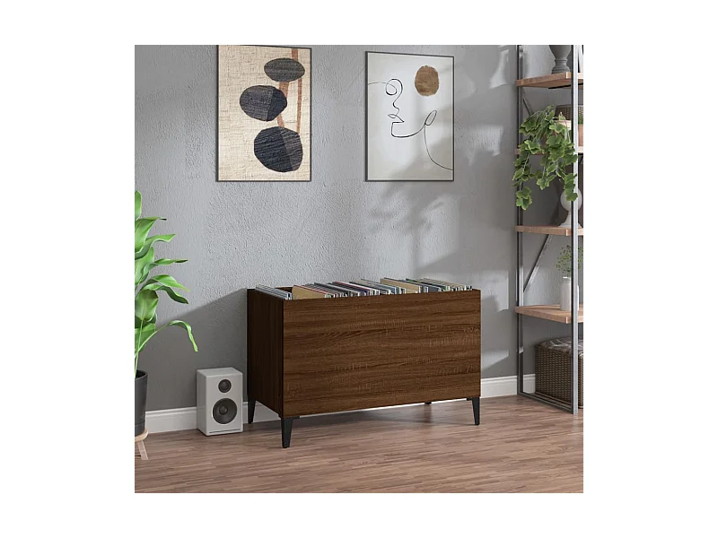 Armoire à disques chêne marron 74,5x38x48 cm bois d'ingénierie FR72231