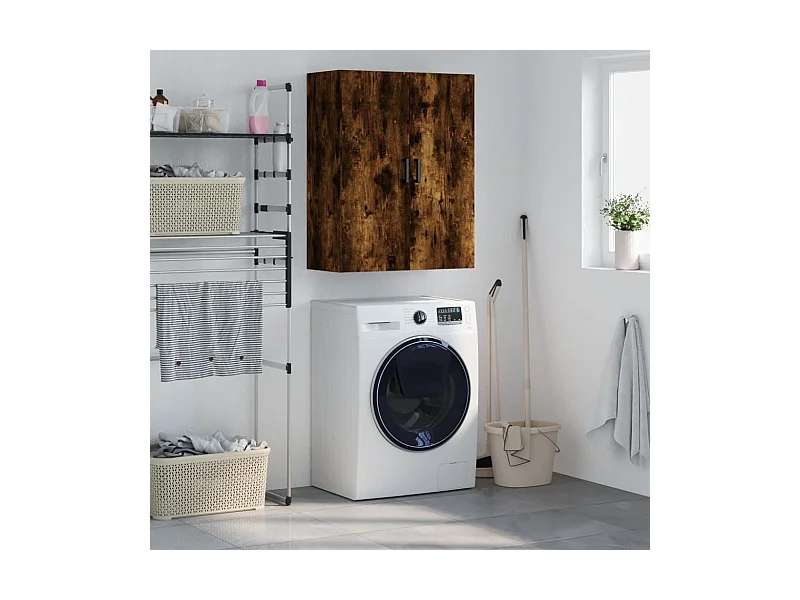 Armoire murale chêne fumé 69,5x34x90 cm FR36718