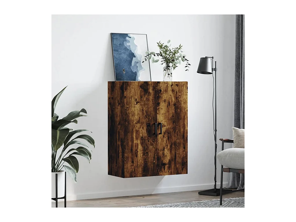 Armoire murale chêne fumé 69,5x34x90 cm FR36718