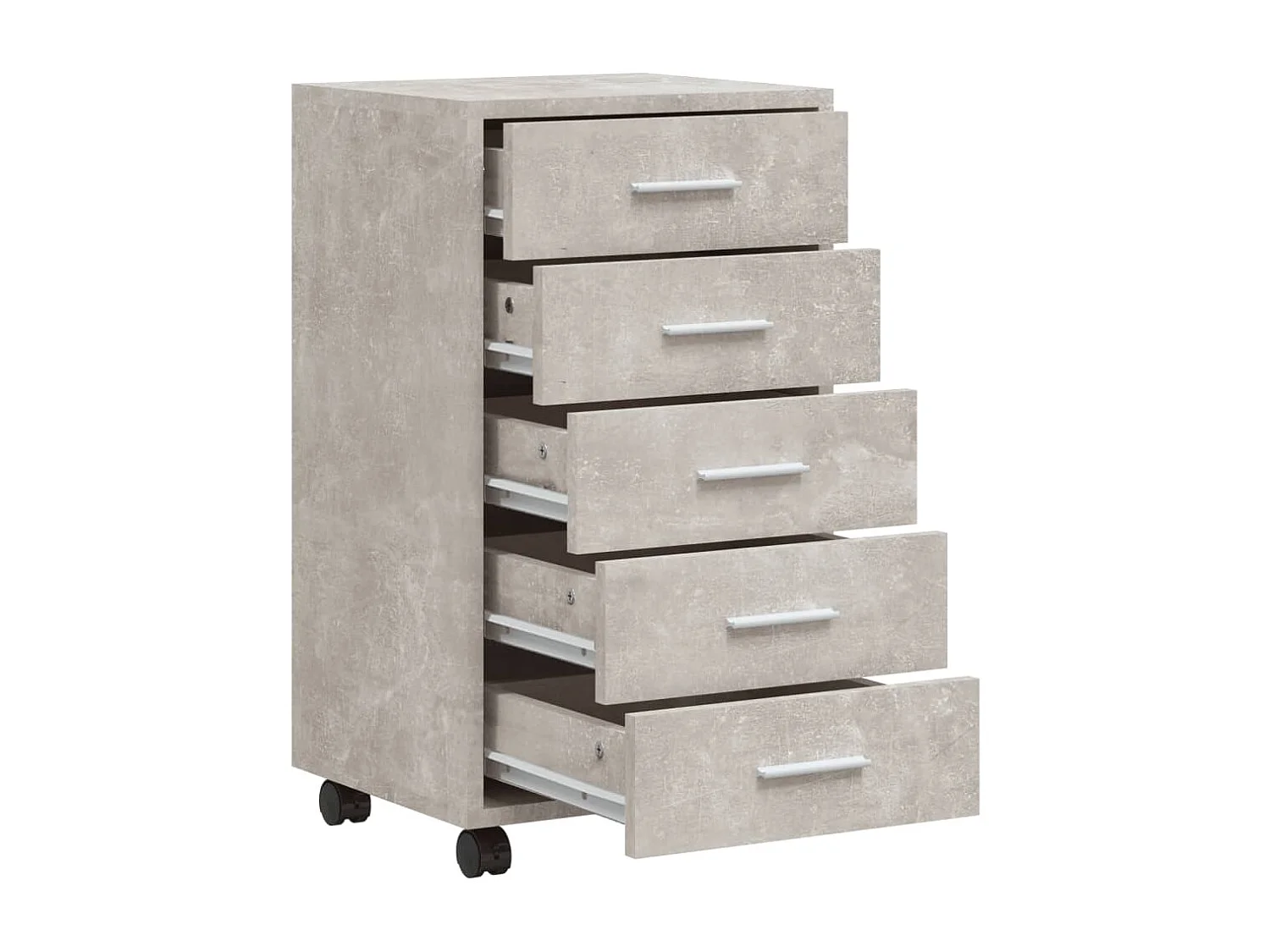 Armoire à tiroirs avec roulettes Gris béton Bois d'ingénierie FR46403