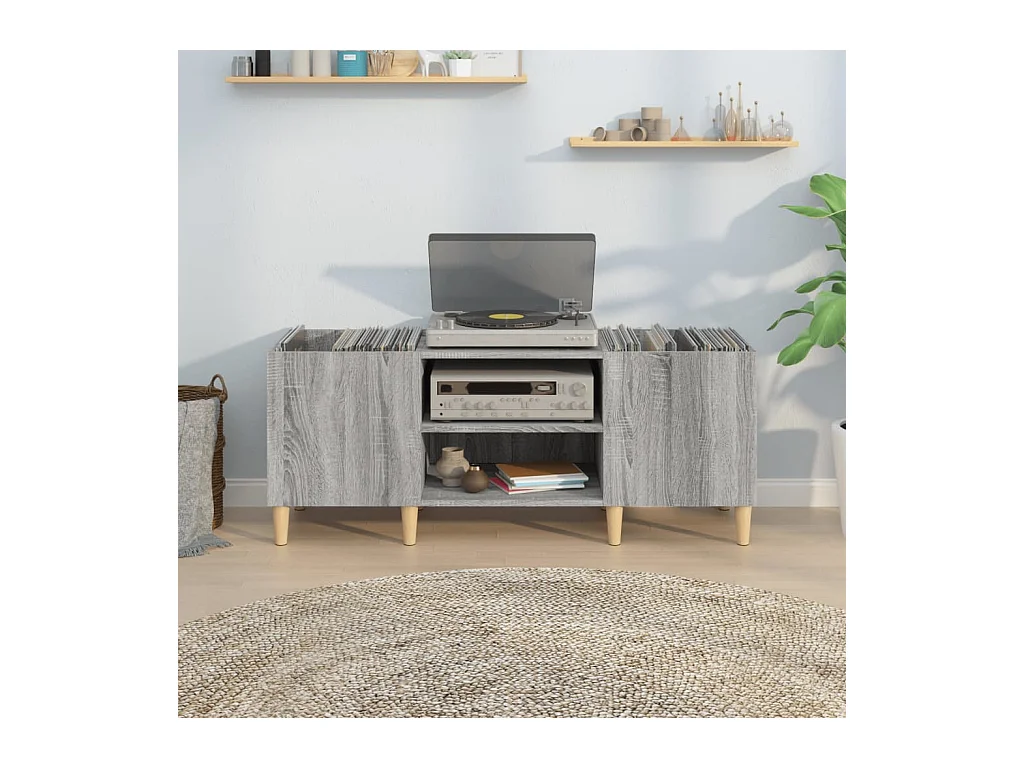 Armoire à disques sonoma gris 121x38x48 cm bois d'ingénierie FR97312
