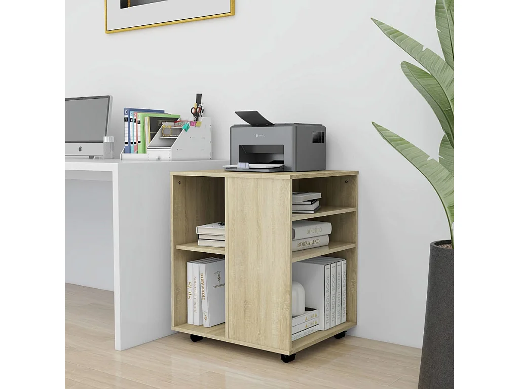 Armoire à roulettes Chêne Sonoma 60x53x72 cm Bois d'ingénierie FR43858