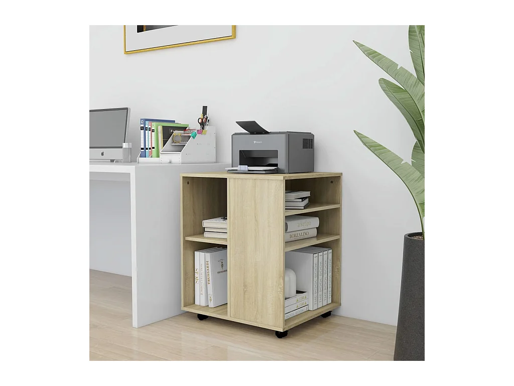 Armoire à roulettes Chêne Sonoma 60x53x72 cm Bois d'ingénierie FR43858
