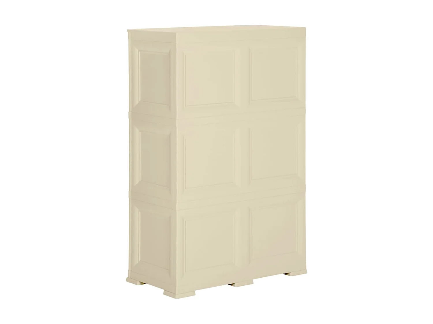 Armario de plástico diseño madera blanco angora 79x43x125 cm ES788494