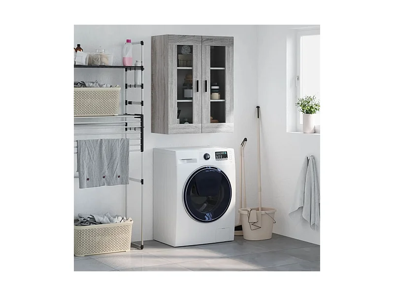 Armário de parede 69,5x34x90 cm cinzento sonoma PT706705