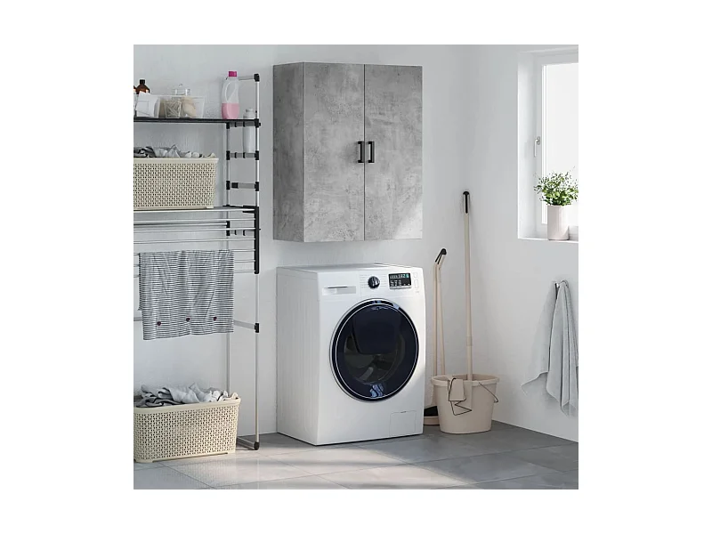 Armoire murale gris béton 69,5x34x90 cm FR86586