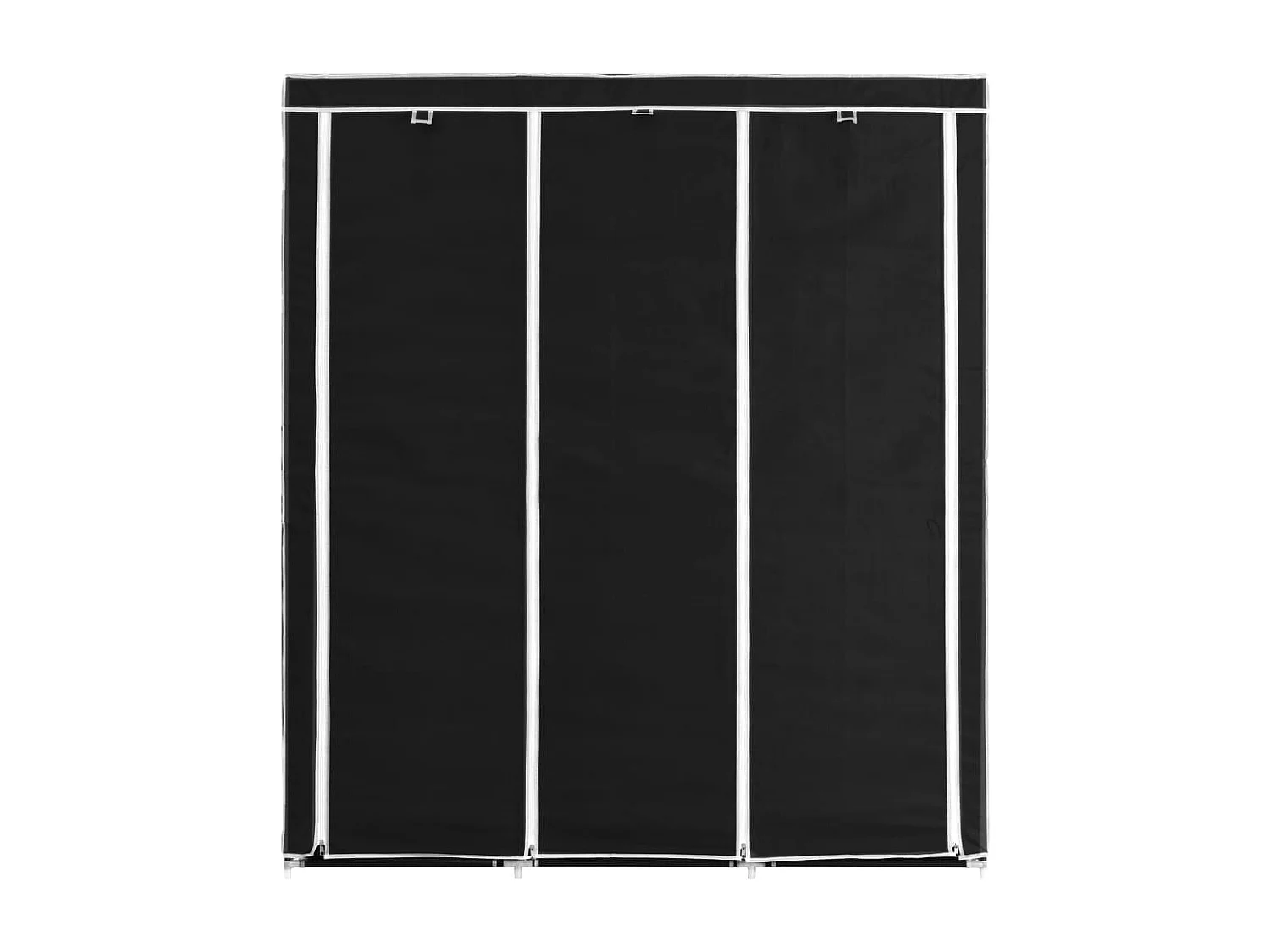 Armario con compartimentos y varillas tela negro 150x45x175 cm ES264804