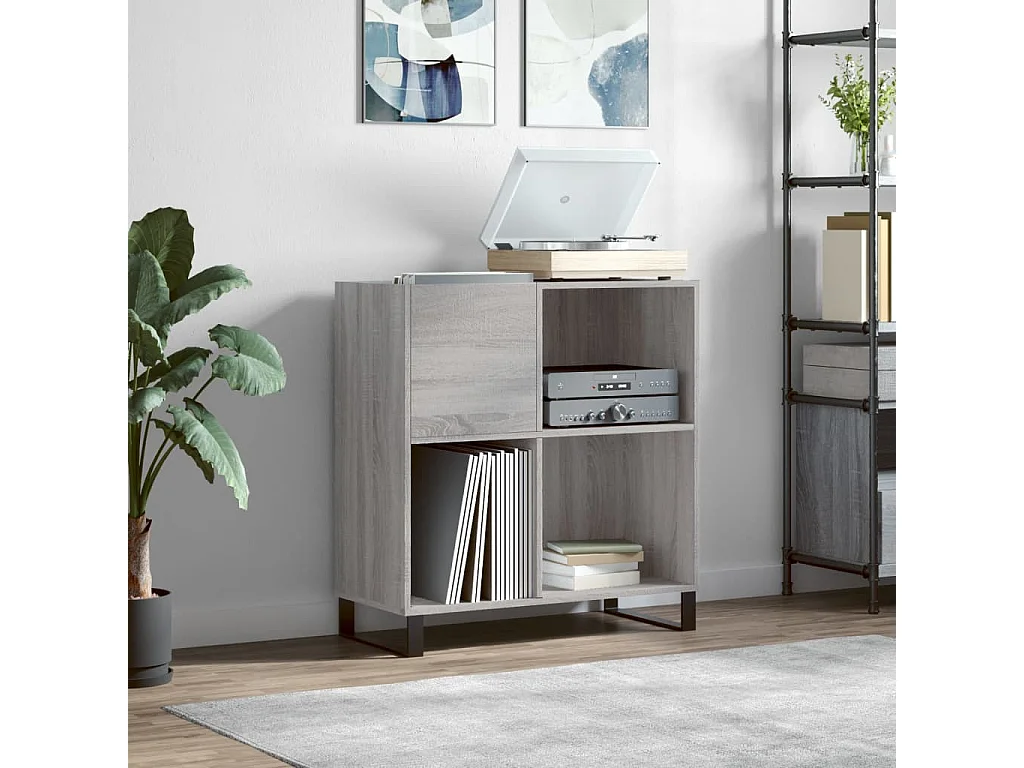 Armoire à disques sonoma gris 84,5x38x89 cm bois d'ingénierie FR33965