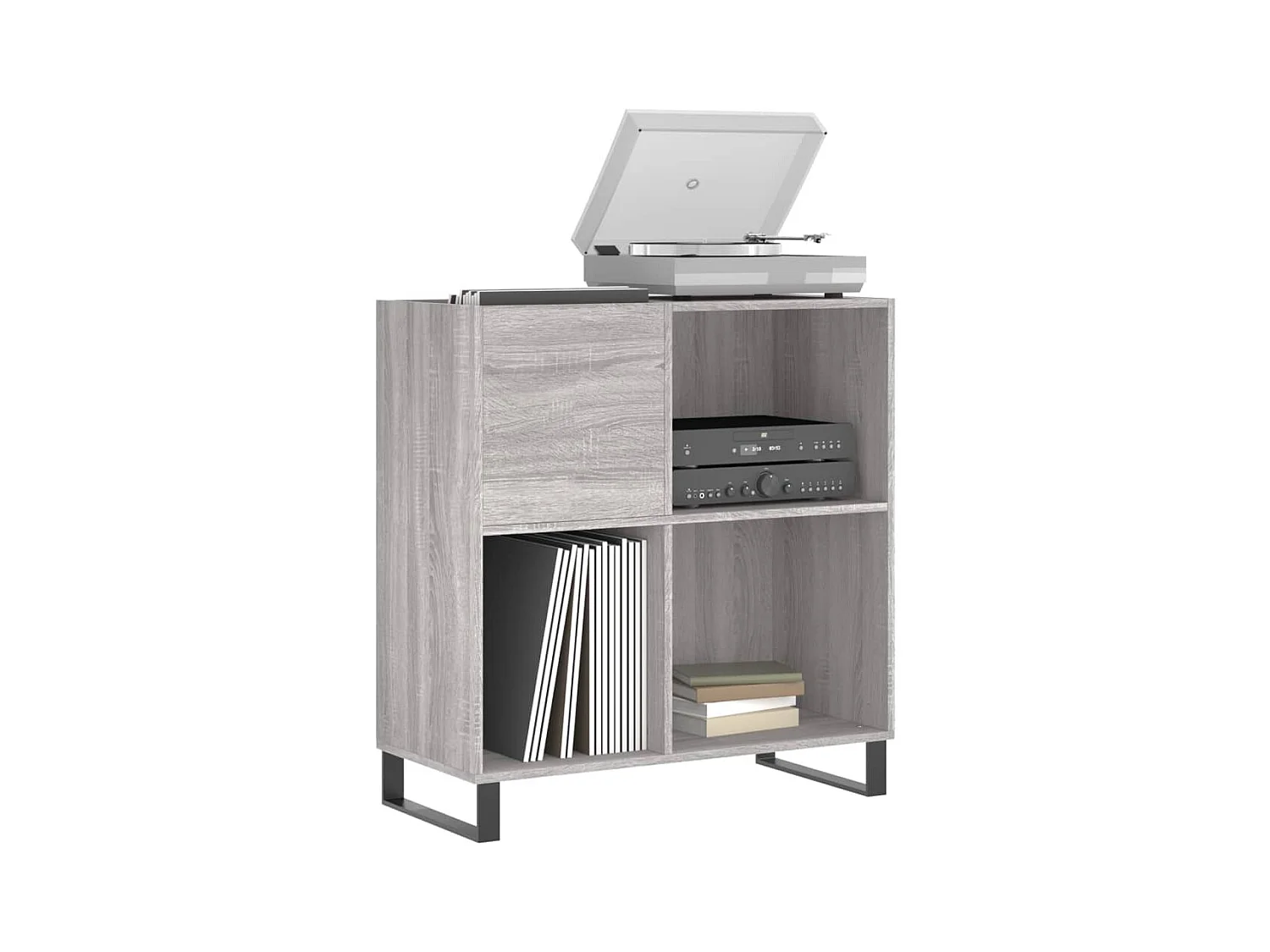 Armoire à disques sonoma gris 84,5x38x89 cm bois d'ingénierie FR33965