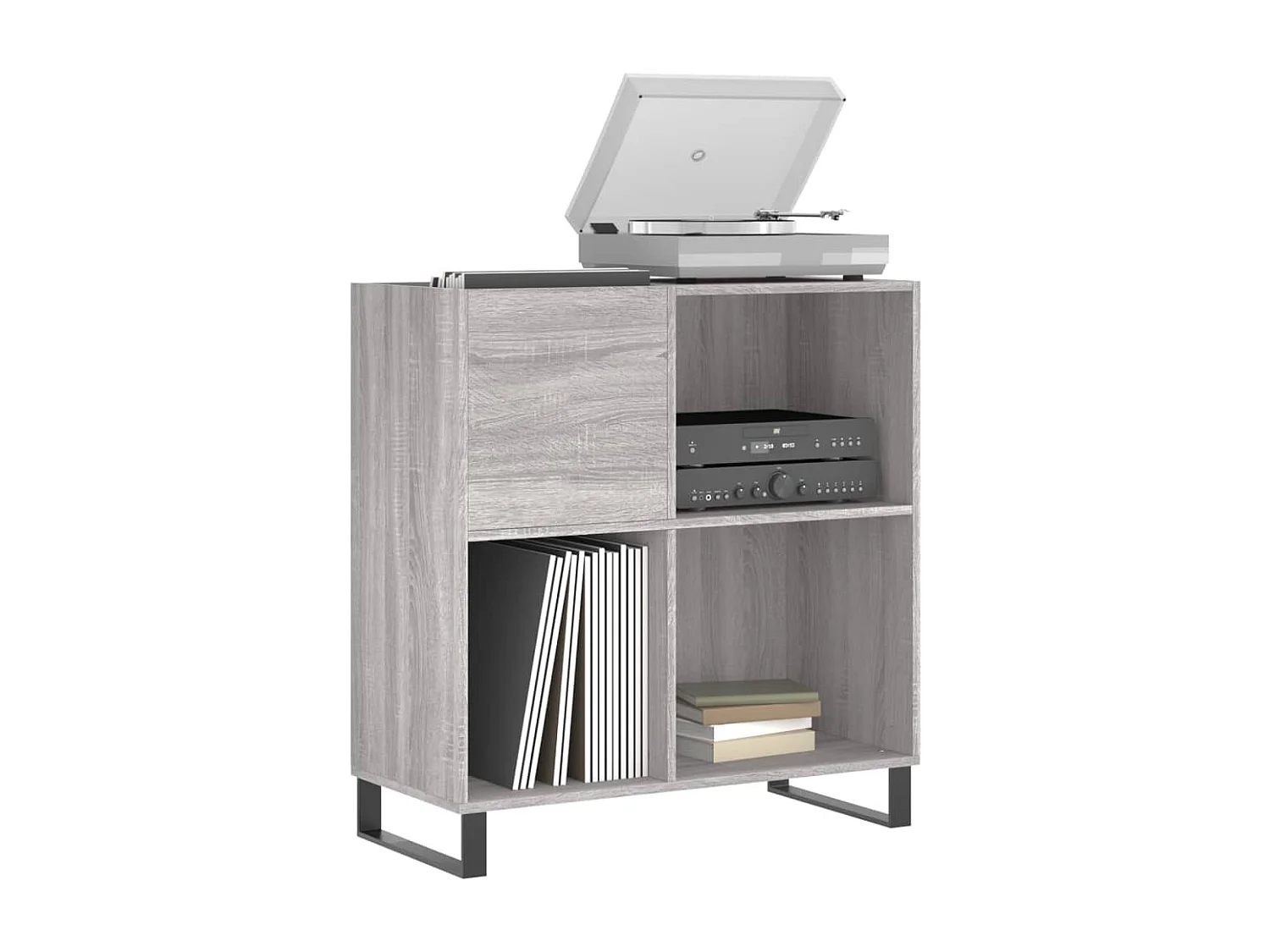 Armoire à disques sonoma gris 84,5x38x89 cm bois d'ingénierie FR33965