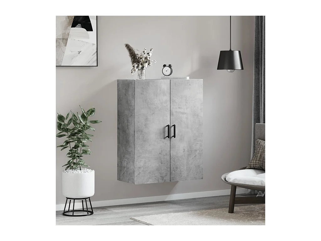Armoire murale gris béton 69,5x34x90 cm FR55939