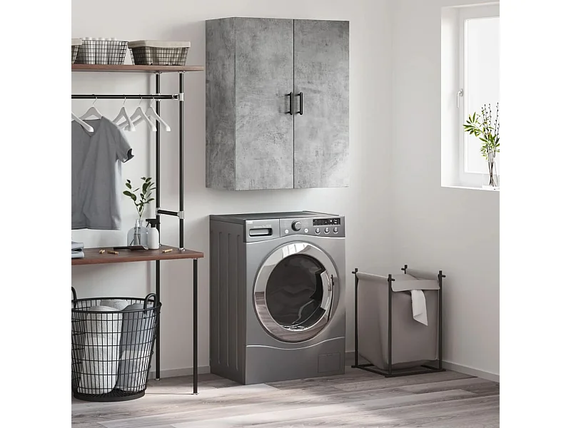 Armoire murale gris béton 69,5x34x90 cm FR55939