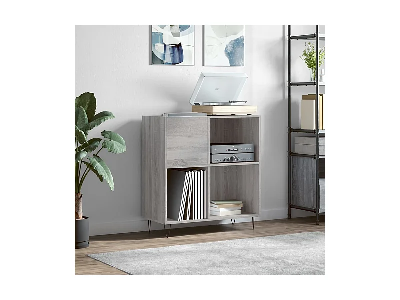 Armoire à disques sonoma gris 84,5x38x89 cm bois d'ingénierie FR67898
