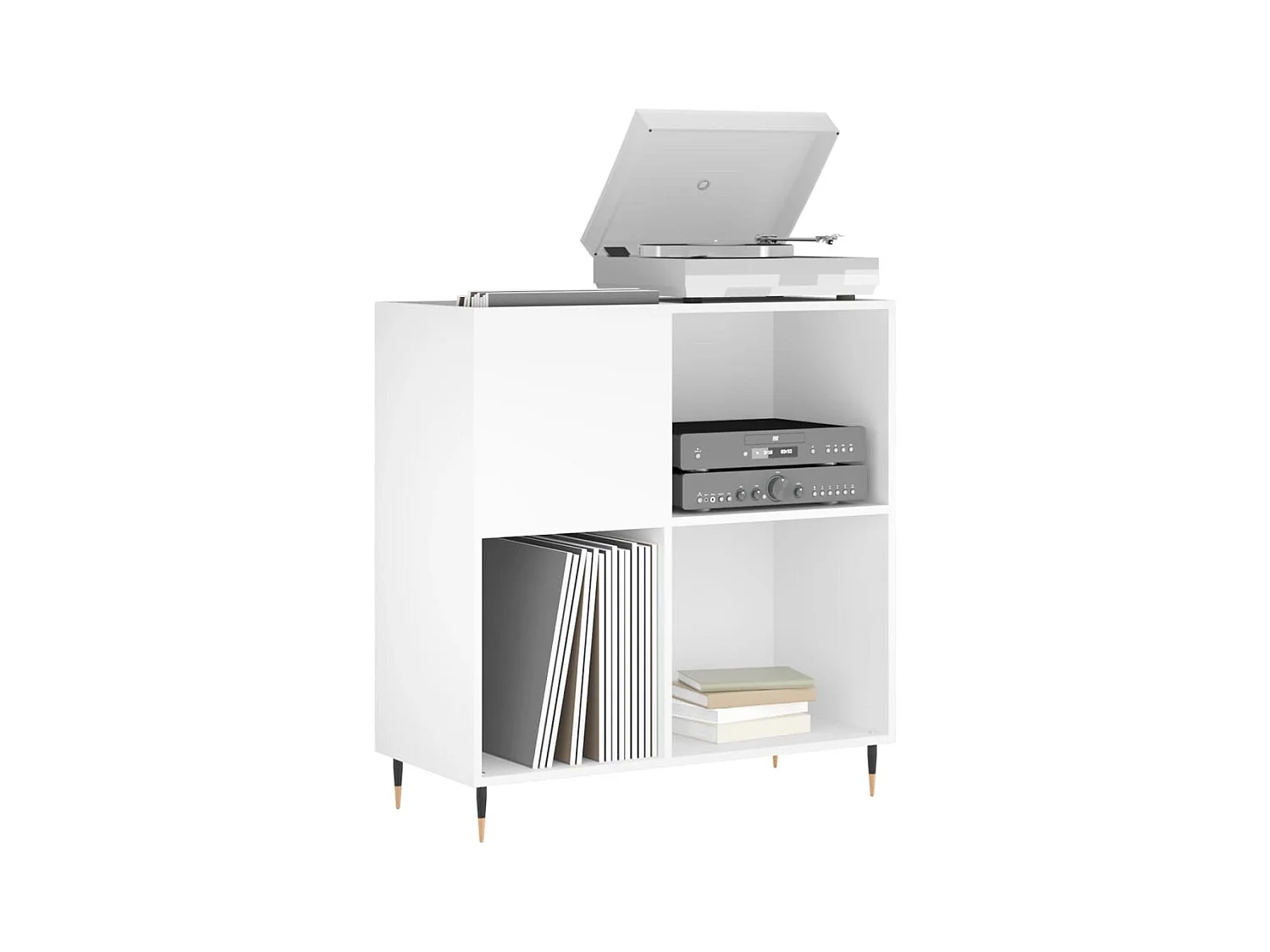 Armoire à disques blanc 84,5x38x89 cm bois d'ingénierie FR74057