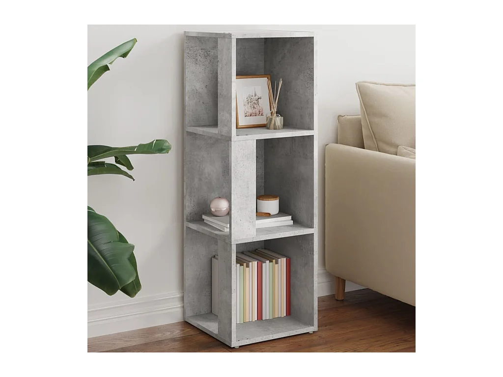 Armoire d'angle Gris béton 33x33x100 cm Bois d'ingénierie FR33693