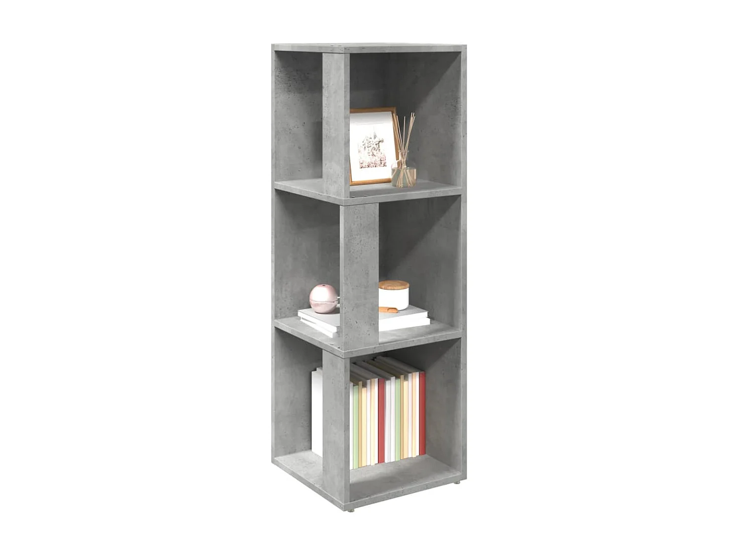 Armoire d'angle Gris béton 33x33x100 cm Bois d'ingénierie FR33693