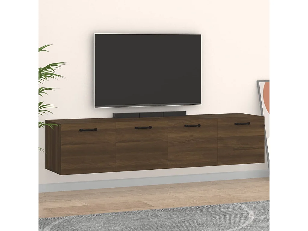 Armoires murales 2pcs Chêne brun 60x36,5x35cm Bois d'ingénierie FR85676