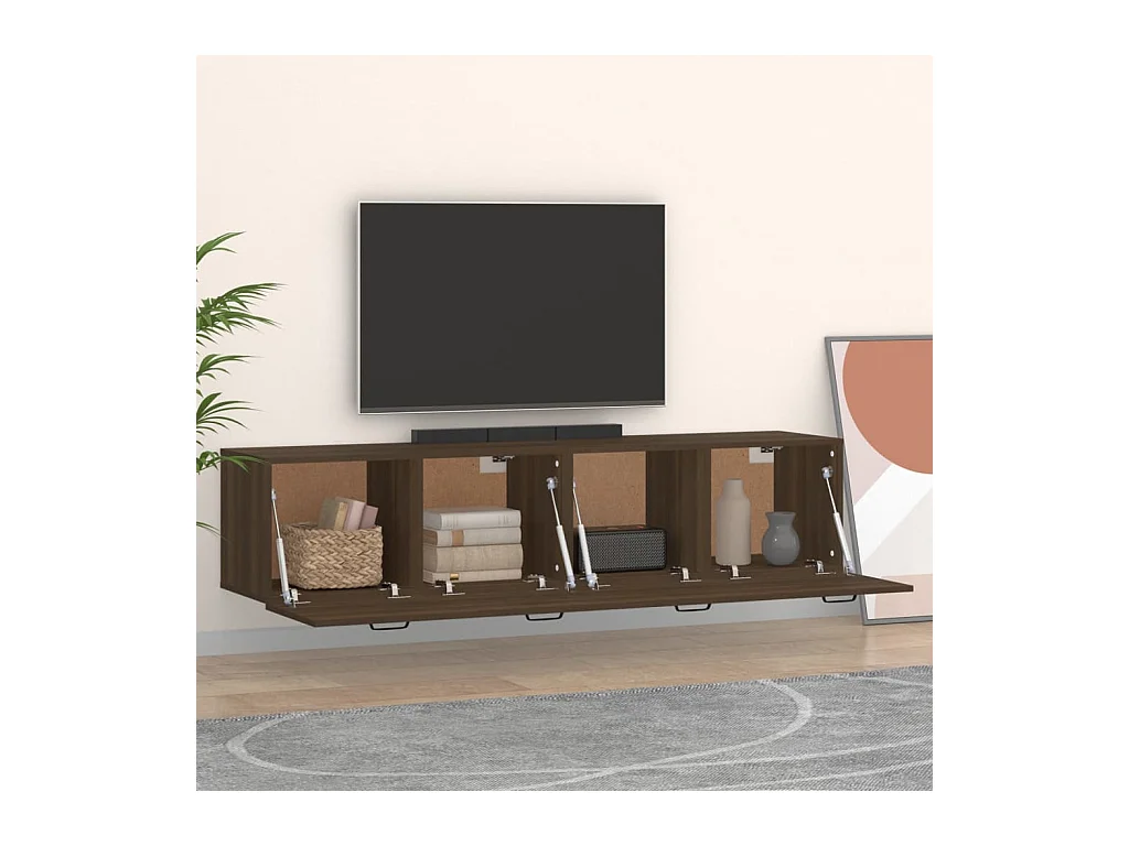 Armoires murales 2pcs Chêne brun 60x36,5x35cm Bois d'ingénierie FR85676