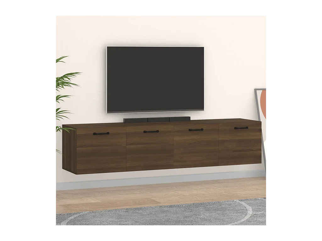 Wandkasten 2 st 60x36,5x35 cm bewerkt hout bruin eikenkleur BE827454