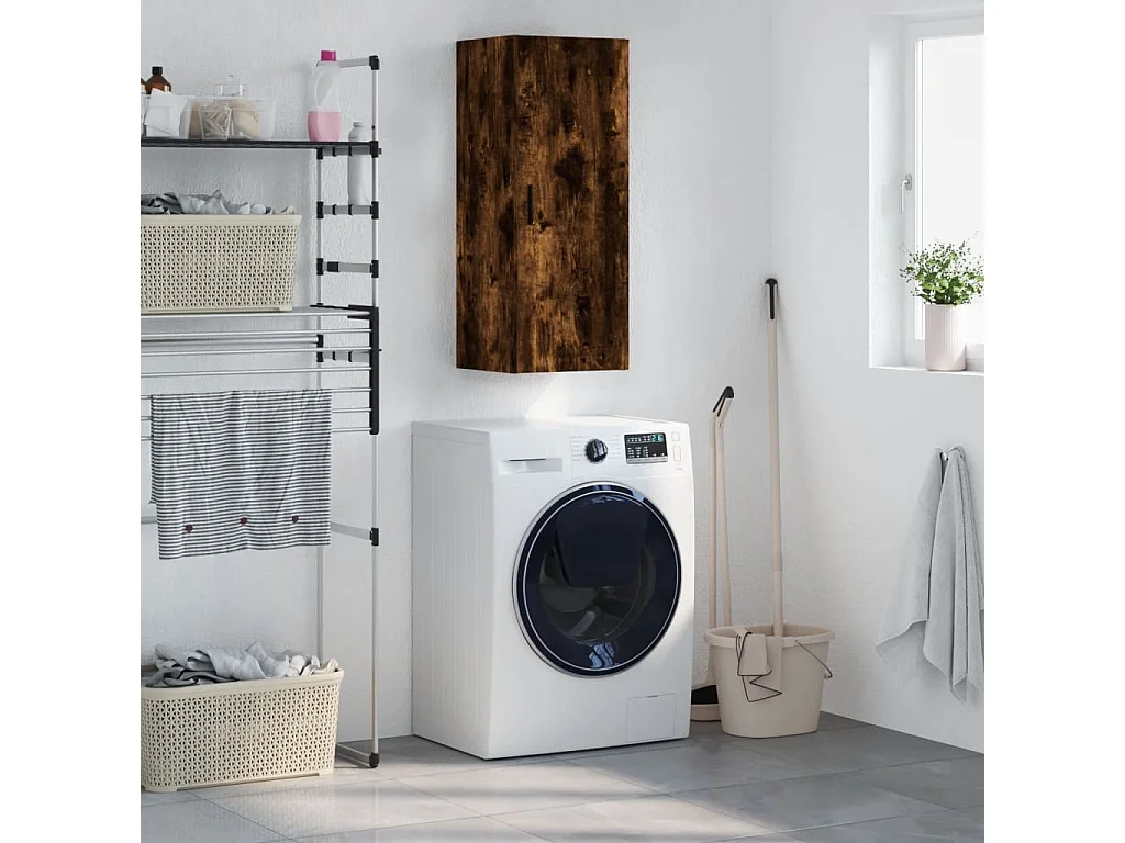 Armoire murale chêne fumé 34,5x34x90 cm FR12430