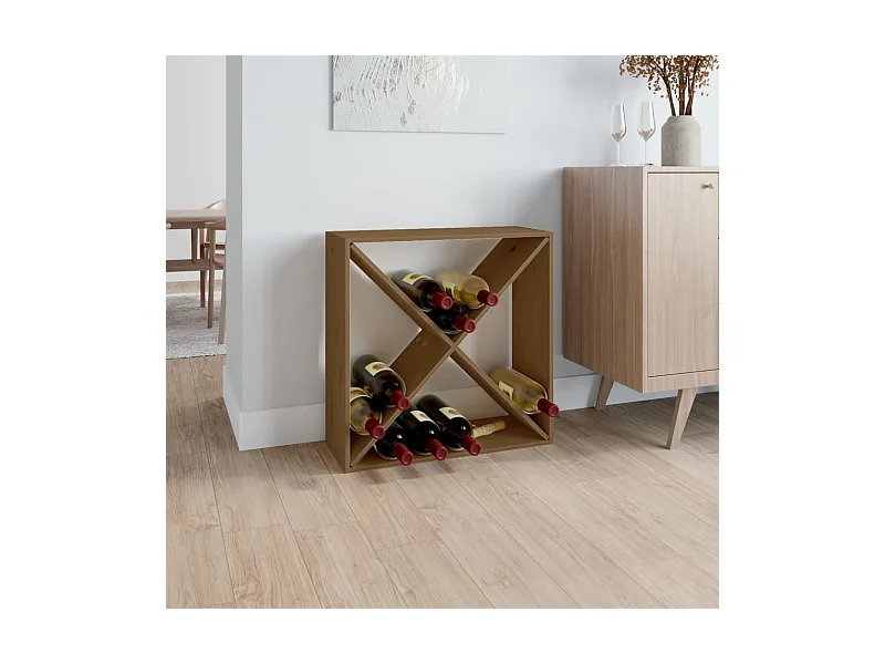 Armoire à vin Marron miel 62x25x62 cm Bois de pin massif FR43132