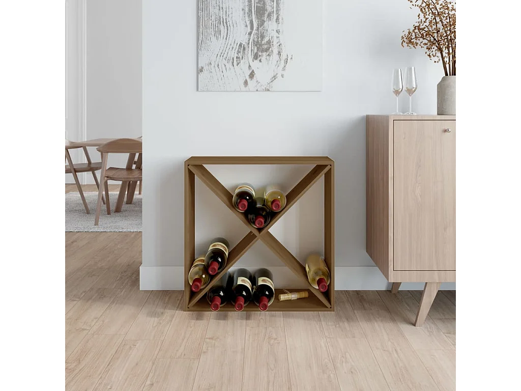 Armoire à vin Marron miel 62x25x62 cm Bois de pin massif FR43132